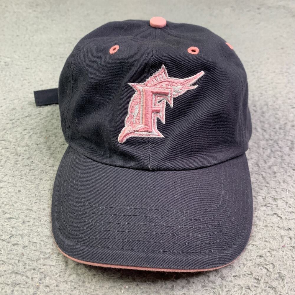 Florida Marlins Hat Cap Strap Back Blue Pink Embroidered Outdoor Womens MLB